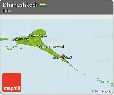 Physical 3D Map of Dhanushkodi