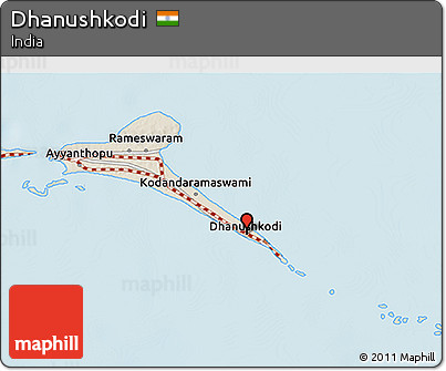 Shaded Relief 3D Map of Dhanushkodi