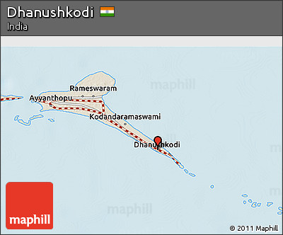 Shaded Relief 3D Map of Dhanushkodi