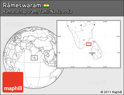 Blank Location Map of Rāmeswaram