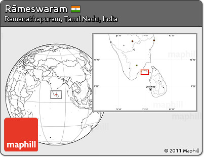 Blank Location Map of Rāmeswaram