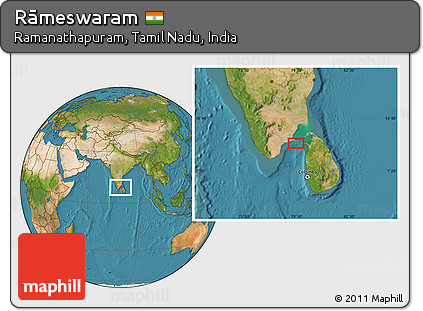 Satellite Location Map of Rāmeswaram