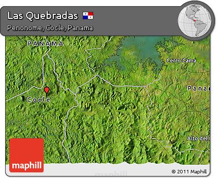 Satellite 3D Map of Las Quebradas