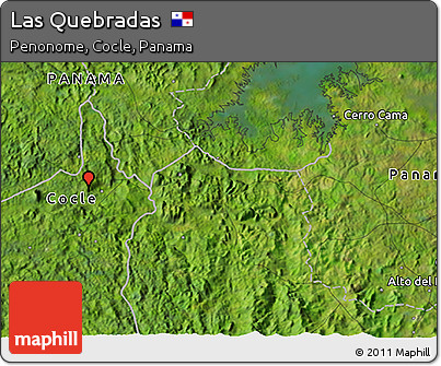 Satellite 3D Map of Las Quebradas