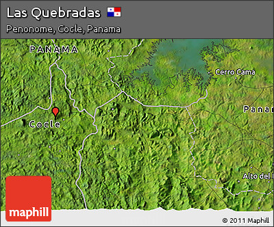 Satellite 3D Map of Las Quebradas