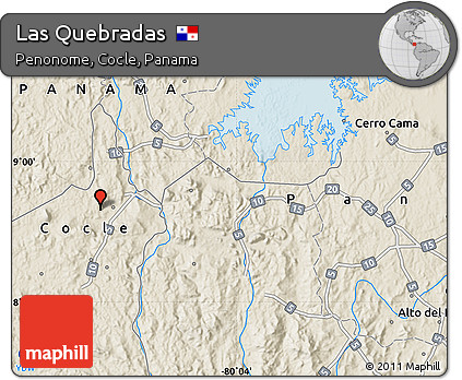 Shaded Relief Map of Las Quebradas
