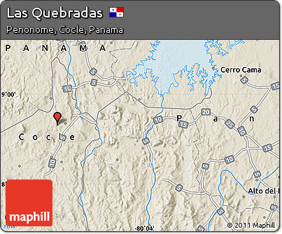 Shaded Relief Map of Las Quebradas