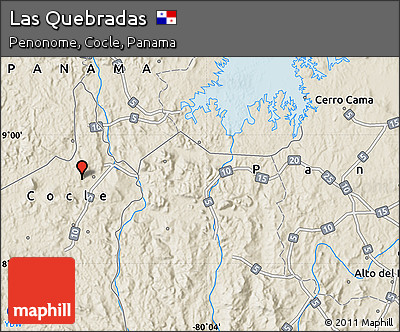 Shaded Relief Map of Las Quebradas