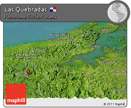 Satellite Panoramic Map of Las Quebradas