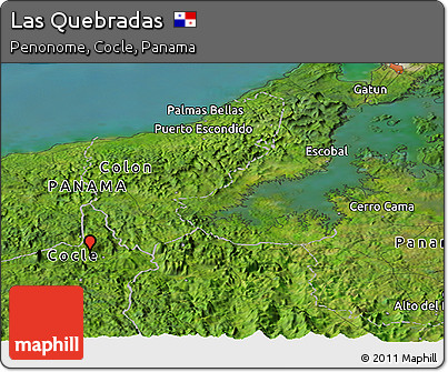 Satellite Panoramic Map of Las Quebradas