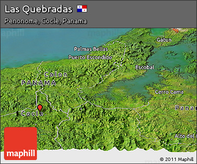 Satellite Panoramic Map of Las Quebradas