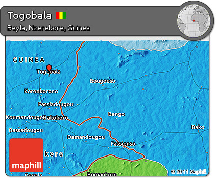 Political 3D Map of Togobala