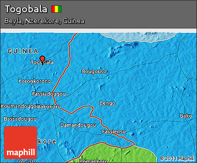 Political 3D Map of Togobala