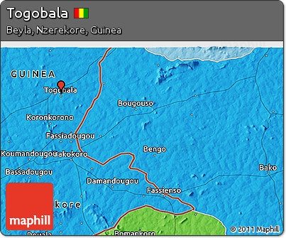 Political 3D Map of Togobala