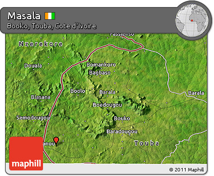 Satellite 3D Map of Masala