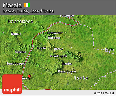 Satellite 3D Map of Masala