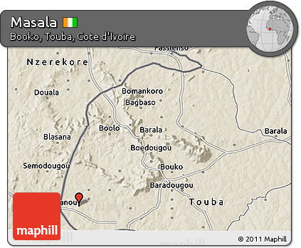 Shaded Relief 3D Map of Masala