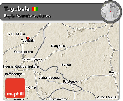Shaded Relief 3D Map of Togobala