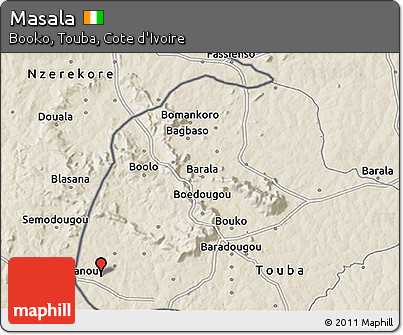 Shaded Relief 3D Map of Masala
