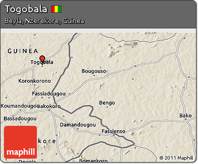 Shaded Relief 3D Map of Togobala