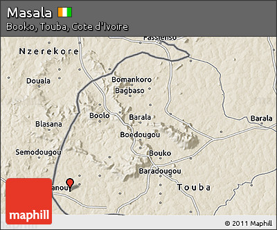 Shaded Relief 3D Map of Masala