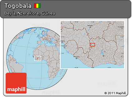 Gray Location Map of Togobala