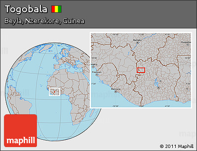 Gray Location Map of Togobala