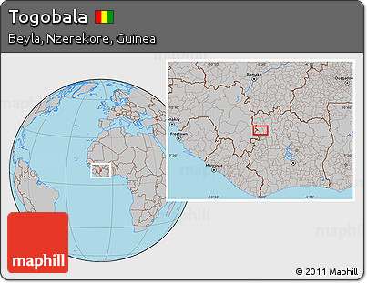 Gray Location Map of Togobala