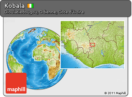 Physical Location Map of Kobala