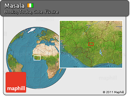 Satellite Location Map of Masala