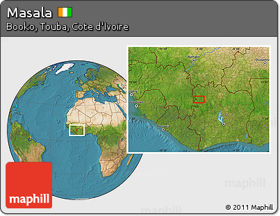 Satellite Location Map of Masala
