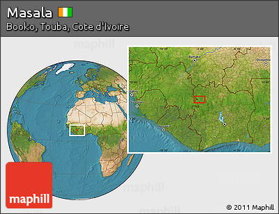 Satellite Location Map of Masala