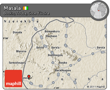 Shaded Relief Map of Masala