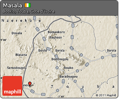 Shaded Relief Map of Masala