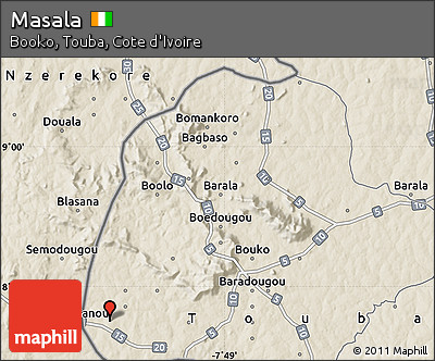 Shaded Relief Map of Masala