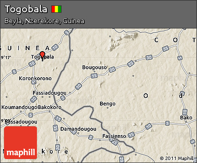 Shaded Relief Map of Togobala