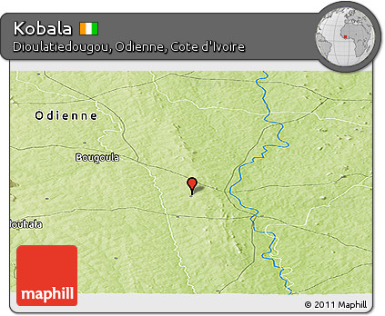 Physical Panoramic Map of Kobala