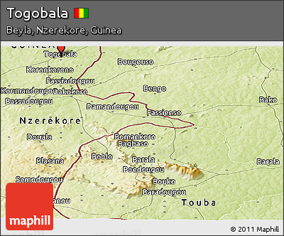 Physical Panoramic Map of Togobala