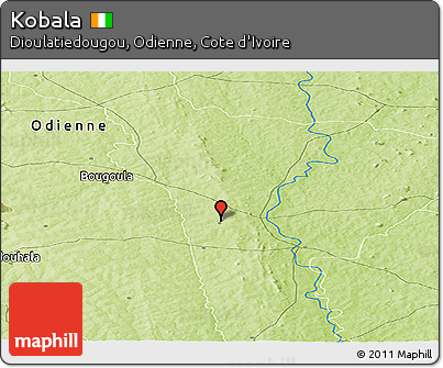 Physical Panoramic Map of Kobala