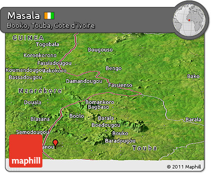 Satellite Panoramic Map of Masala