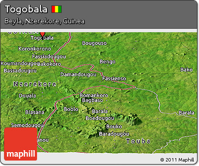 Satellite Panoramic Map of Togobala