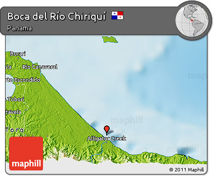 Physical 3D Map of Boca Del Río Chiriquí