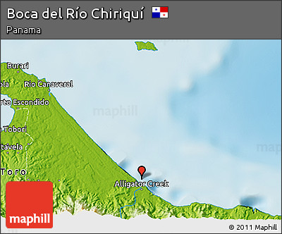 Physical 3D Map of Boca Del Río Chiriquí