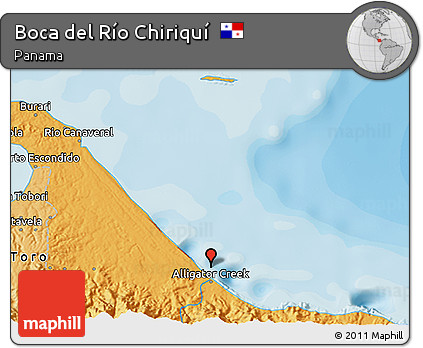 Political 3D Map of Boca Del Río Chiriquí