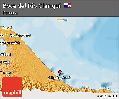 Political 3D Map of Boca Del Río Chiriquí