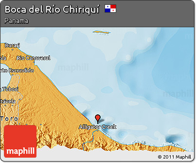 Political 3D Map of Boca Del Río Chiriquí