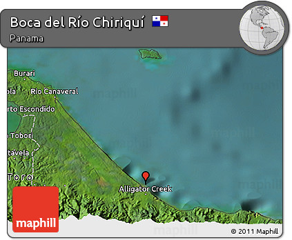 Satellite 3D Map of Boca Del Río Chiriquí