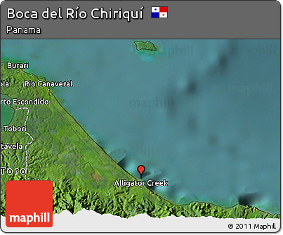 Satellite 3D Map of Boca Del Río Chiriquí
