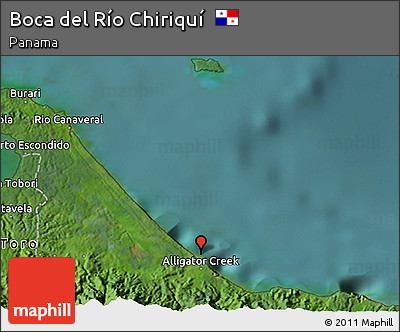 Satellite 3D Map of Boca Del Río Chiriquí