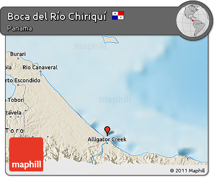 Shaded Relief 3D Map of Boca Del Río Chiriquí